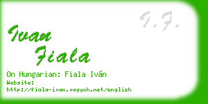 ivan fiala business card